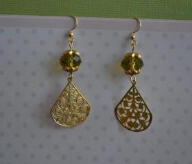 GOLD EARRINGS WITH SWAROVSKI